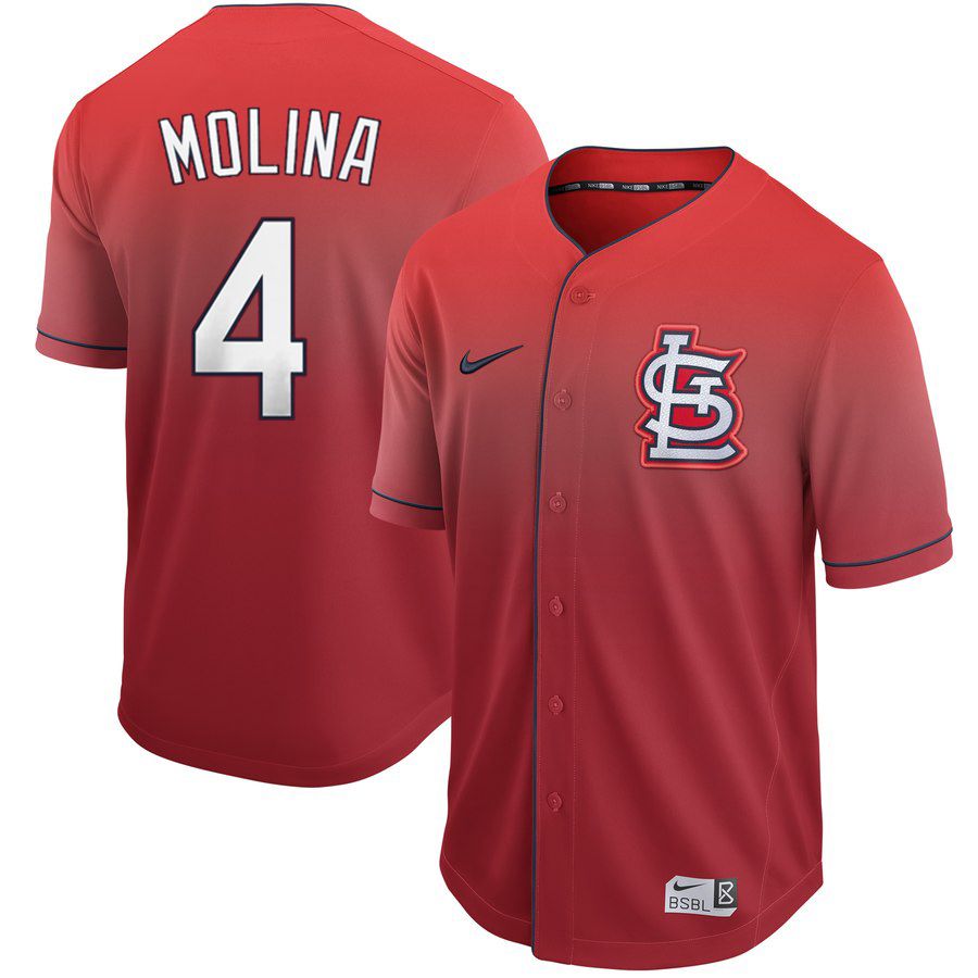 Men St. Louis Cardinals #4 Molina Red Nike Fade MLB Jersey->st.louis cardinals->MLB Jersey